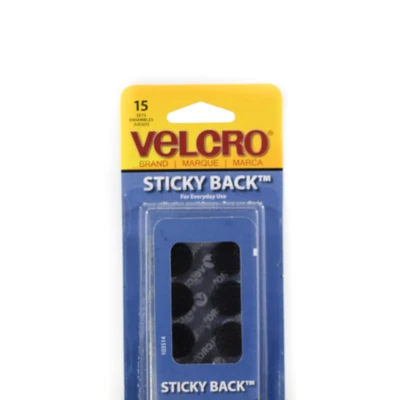 Gambar Velcro Coins Sticky Back Tape 1.59 cm 15 Set - Hitam