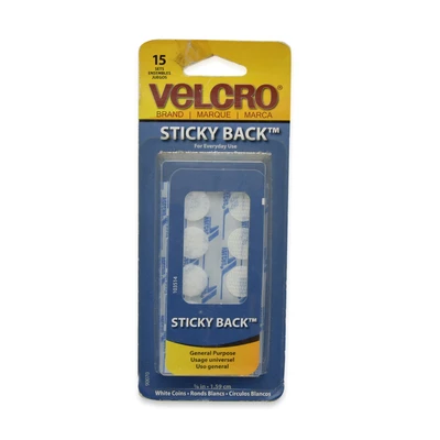 Gambar Velcro Coins Sticky Back Tape 1.59 cm 15 Set - Putih