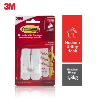 Gambar 3m Command Gantungan Dinding Serbaguna Medium Hooks 17001anz