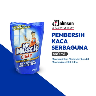Gambar Mr Muscle Clear Original Refill Cairan Pembersih Kaca Serbaguna Anti Bakteri 440 ml
