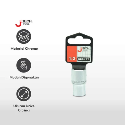 Gambar Jetech Mata Kunci Sok Sq 0.5 Inci 6pt 12 Mm