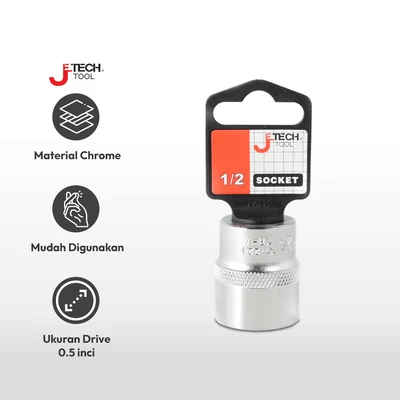 Gambar Jetech Mata Kunci Sok Sq 0.5 Inci 6pt 24 Mm