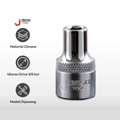 Gambar Jetech Mata Kunci Sok SQ 1/4 Inch 6PT 8 mm