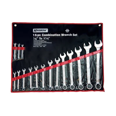 Gambar Krisbow Set 16 Pcs Kunci Ring Pas 1/4-1.1/4 Inci