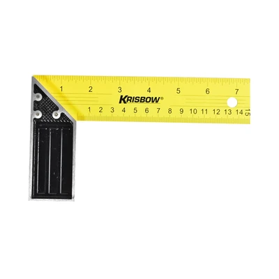 Gambar Krisbow Penggaris Siku Lrtsq6 15 cm - Kuning
