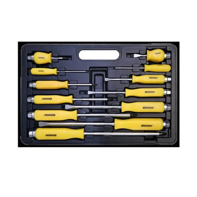 Gambar Krisbow Obeng Plus & Minus Lrss12 Set 12 pcs - Kuning