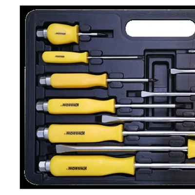 Gambar Krisbow Obeng Plus & Minus Lrss12 Set 12 pcs - Kuning