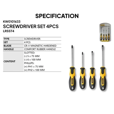 Gambar Krisbow Obeng Lrsst4 Set 4 pcs