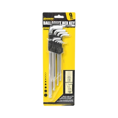 Gambar Krisbow Set Kunci L Hex Ballpoint 1.5-10 mm 30 cm 9 Pcs