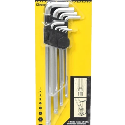 Gambar Krisbow Set Kunci L Hex Ballpoint 1/16-3/8 Inch 9 Pcs
