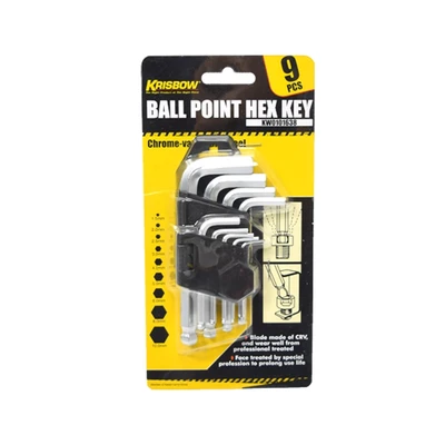 Gambar Krisbow Set Kunci L Hex Ballpoint 1.5-10 mm 20 cm 9 Pcs