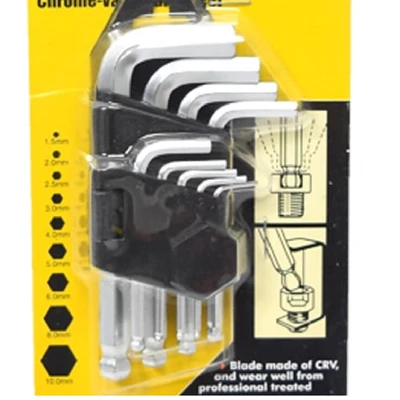 Gambar Krisbow Set Kunci L Hex Ballpoint 1.5-10 mm 20 cm 9 Pcs