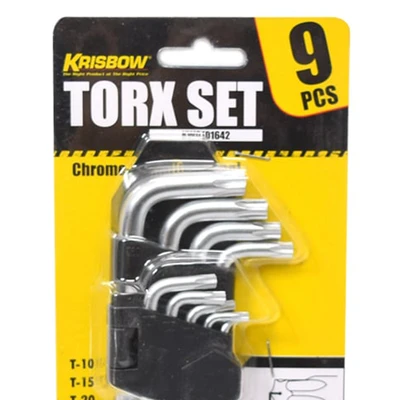 Gambar Krisbow Set Kunci L Torx T10-T50 20 cm 9 Pcs