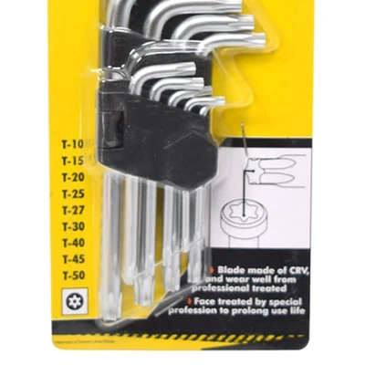 Gambar Krisbow Set Kunci L Torx T10-T50 20 cm 9 Pcs