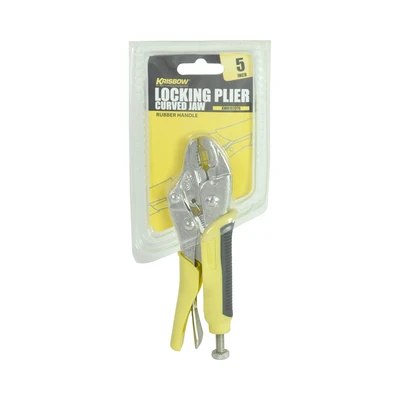 Gambar Krisbow Tang Penjepit Locking Plier Curve Jaw 5 Inch Rubber Lrlcr5