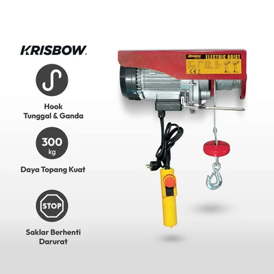 Gambar Krisbow Alat Derek Elektrik Electric Hoist Reel Double Hook 300 Kg