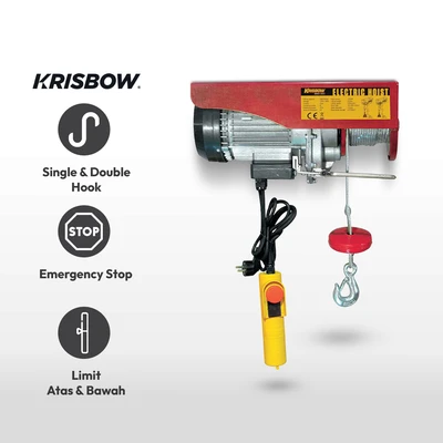 Gambar Krisbow Alat Derek Elektrik Electric Hoist Reel Double Hook 600 Kg