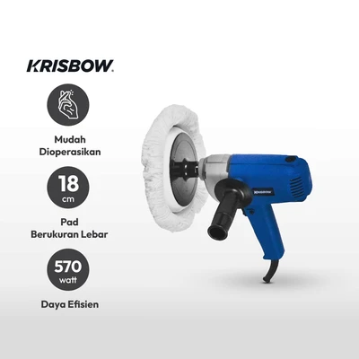 Gambar Krisbow Mesin Poles Tangan 18 cm 570 Watt