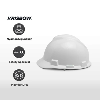 Gambar Krisbow Brim Helm Keselamatan Kerja Hdpe - Putih