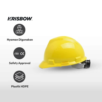 Gambar Krisbow Brim Helm Keselamatan Kerja Hdpe - Kuning
