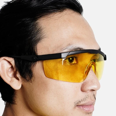 Gambar Krisbow Kacamata Pengaman Gagang Fleksibel Lensa Kuning