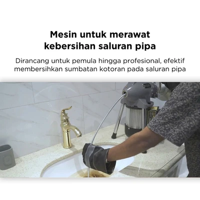 Gambar Krisbow Motor Alat Pembersih Pipa 10 cm - Abu-abu