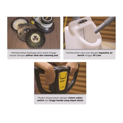 Gambar Krisbow Mesin Scrubber & Polisher 154 RPM 43.2 cm 1100 Watt