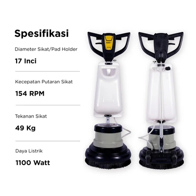 Gambar Krisbow Mesin Scrubber & Polisher 154 RPM 43.2 cm 1100 Watt