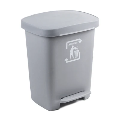 Gambar Krisbow Tempat Sampah Pedal Plastik 30 Liter - Abu-Abu Tua