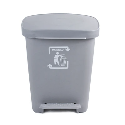 Gambar Krisbow Tempat Sampah Pedal Plastik 30 Liter - Abu-Abu Tua