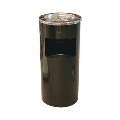 Gambar Krisbow Tempat Sampah Asbak Stainless Steel Round 30x30x65 cm - Hitam