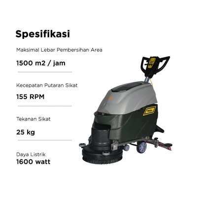 Gambar Krisbow Sikat Pengering Lantai 1600 Watt - Kuning