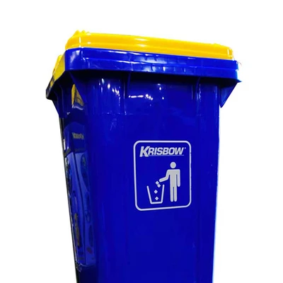 Gambar Krisbow Tempat Sampah Pedal Plastik Dengan Roda 240 Liter - Biru