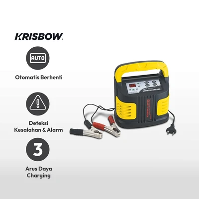 Gambar Krisbow Charger Aki Mobil 12v 2a/6a/12a Erbc12