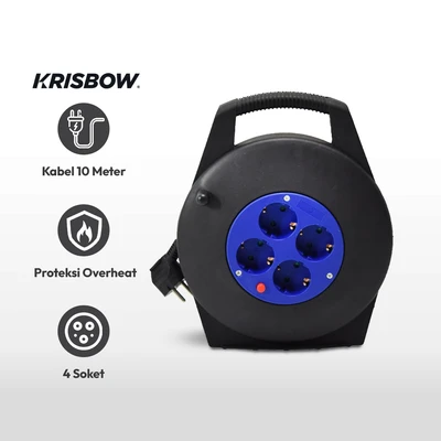 Gambar Krisbow X Kabel Roll 1.0 mm 10 Meter - Hitam/Biru