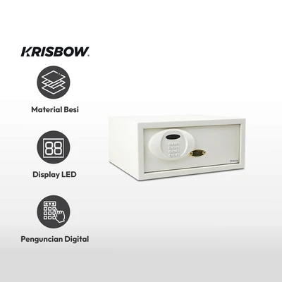 Gambar Krisbow Brankas Hotel Digital 19.5x43.7x38 cm - Krem