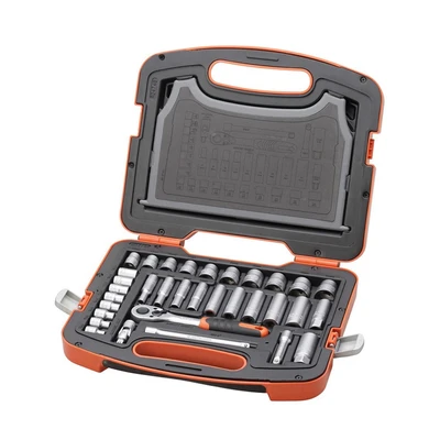 Gambar Tactix Set Kunci Sok SQ3/8 Inch 6-24 mm 33 Pcs