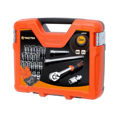 Gambar Tactix Set Kunci Sok SQ1/2 Inch 8-14 mm 23 Pcs