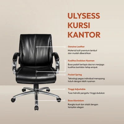 Gambar Informa Ulysses Kursi Kantor Sandaran Rendah - Hitam