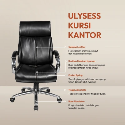 Gambar Informa Ulysses Kursi Kantor Sandaran Tinggi - Hitam
