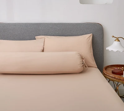 Gambar Linotela 200x200 cm Seprai Super King Katun Fitted - Cokelat Muda