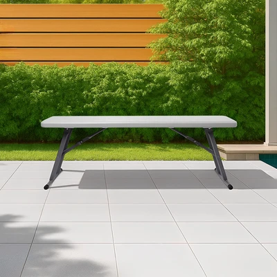 Gambar Maxchief October Bangku Lipat Plastik HDPE 122 cm - Abu-Abu