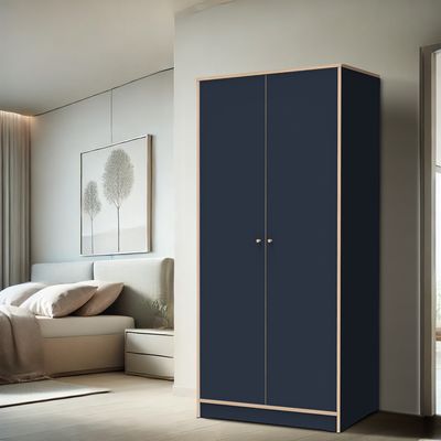RIYO 2 DOORS WARDROBE NAVY BLUE