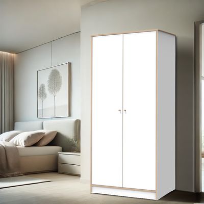 RIYO 2 DOORS WARDROBE WHITE