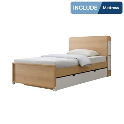 ALEA BED WITH TRUNDLE + MATTRESS (S/4)