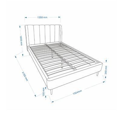 BIANCA BED 120X200 PINK + MATTRESS (S/3)