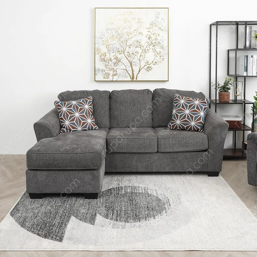 Jual Ashley Brise Sofa L Sectional Fabric Abu Abu Terbaru Ruparupa