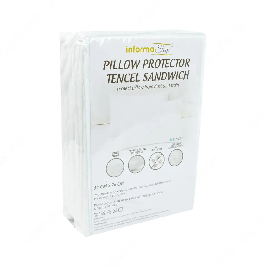Informa 51x76 Cm Pelindung Bantal Tencel Sandwich Waterproof Putih