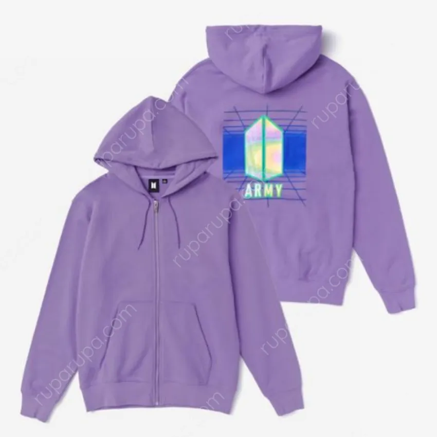 Jual Bts Vr Ukuran M Zip Up Hoodie 02 Ungu Terbaru | Ruparupa