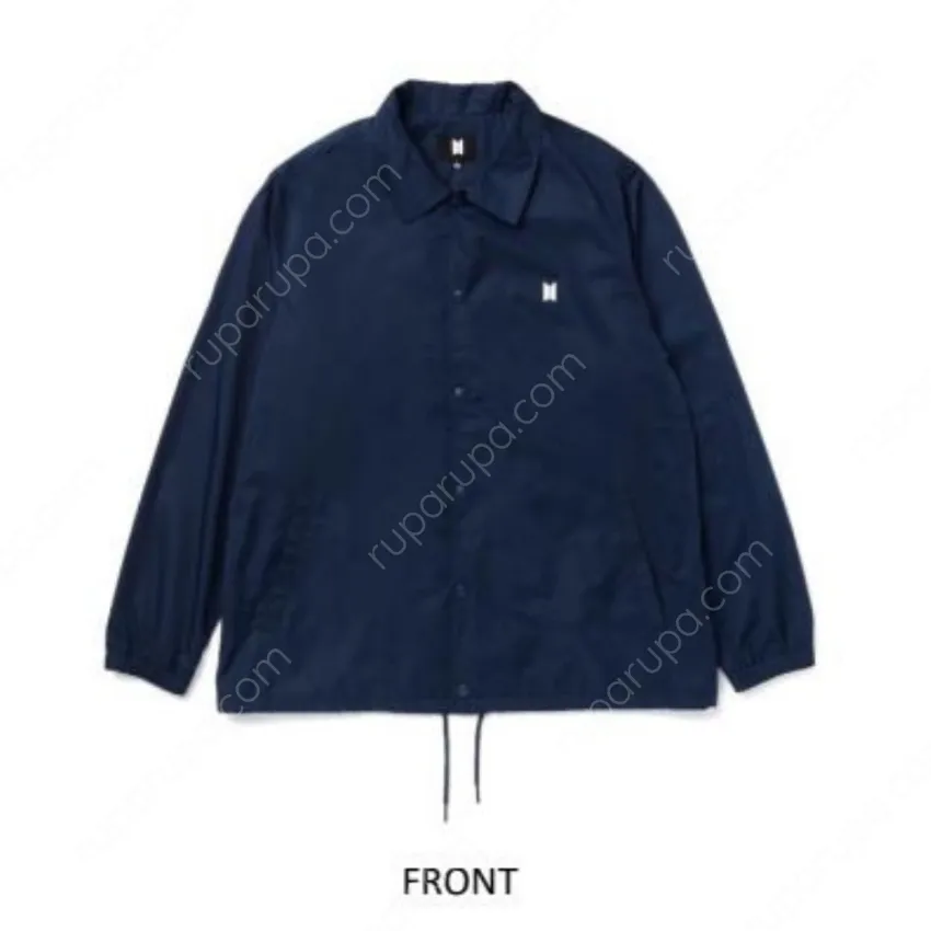 BTS 防弾少年団 COACH JACKET Jual Bts Vs Ukuran L Coach Jacket 02 Biru Navy Terbaru | Ruparupa